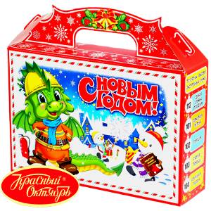 Детский подарок на Новый Год в картонной упаковке весом 1000 грамм по цене 731 руб