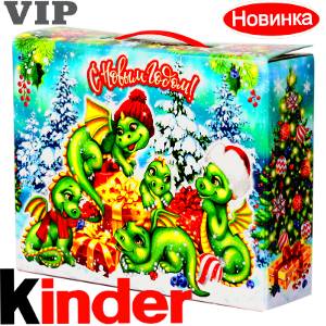 Детский подарок на Новый Год в картонной упаковке весом 1200 грамм по цене 1245 руб в Стерлитамаке