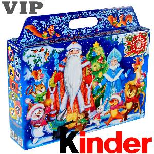 Детский новогодний подарок в картонной упаковке весом 1500 грамм по цене 1616 руб в Стерлитамаке
