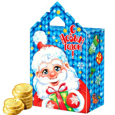 Детский подарок на Новый Год в картонной упаковке весом 300 грамм по цене 155 руб в Стерлитамаке