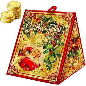 Сладкий подарок на Новый Год в жестяной упаковке весом 300 грамм по цене 159 руб в Стерлитамаке