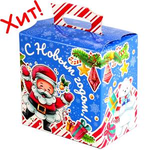 Детский подарок на Новый Год в картонной упаковке весом 300 грамм по цене 206 руб в Стерлитамаке