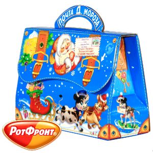 Детский новогодний подарок в картонной упаковке весом 600 грамм по цене 415 руб в Стерлитамаке