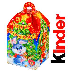Детский новогодний подарок  в картонной упаковке весом 650 грамм по цене 611 руб