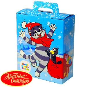 Детский подарок на Новый Год в картонной упаковке весом 700 грамм по цене 565 руб в Стерлитамаке