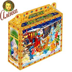Сладкий новогодний подарок в картонной упаковке весом 750 грамм по цене 596 руб в Стерлитамаке