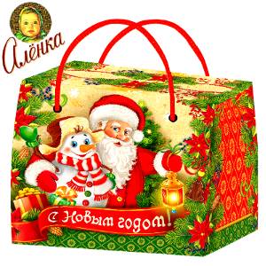 Сладкий новогодний подарок в картонной упаковке весом 750 грамм по цене 615 руб