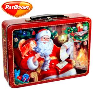 Детский подарок на Новый Год в жестяной упаковке весом 850 грамм по цене 1094 руб