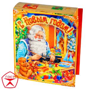 Детский подарок на Новый Год в картонной упаковке весом 950 грамм по цене 829 руб в Стерлитамаке