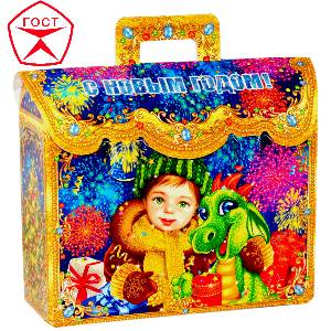 Детский подарок на Новый Год в картонной упаковке весом 950 грамм по цене 872 руб в Стерлитамаке
