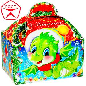 Детский новогодний подарок в картонной упаковке весом 950 грамм по цене 823 руб в Стерлитамаке
