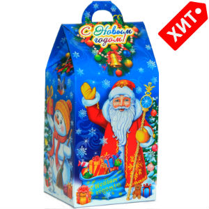 Детский новогодний подарок в картонной упаковке весом 750 грамм по цене 528 руб в Стерлитамаке